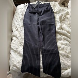 White fox pinstripe pants